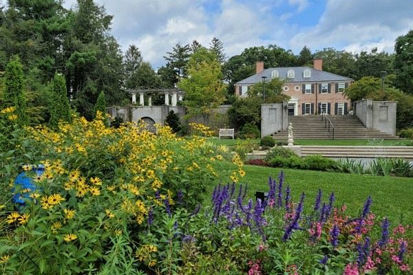 The main house at Greenwood Gardens in Short Hills, New Jersey.