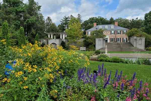 The main house at Greenwood Gardens in Short Hills, New Jersey.