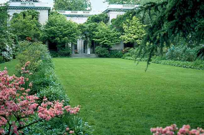 Green lawn at the Van Vleck House & Gardens in Montclair, New Jersey.